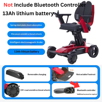 Lightweight Folding Intelligent Electric Wheelchair with Lithium Battery