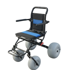 Beach Wheelchair with Flip-Up Armrests, All-Terrain Mobility Chair with Long-Lasting Pneumatic Tires for Caregivers, Sandy Paths