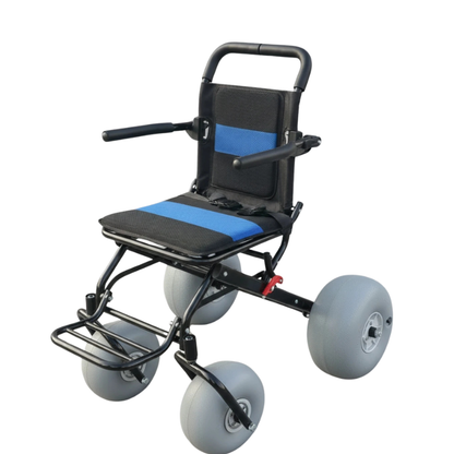 Beach Wheelchair with Flip-Up Armrests, All-Terrain Mobility Chair with Long-Lasting Pneumatic Tires for Caregivers, Sandy Paths