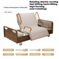 Wooden Electric Nursing Bed For Elderly, Multi-function Adjustable Home Care Bed With Mattress Guardrail Bedroom Furniture