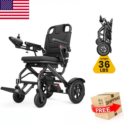 Electric Wheelchair for Adults - Lightweight, Foldable, Portable, All-Terrain, Motorized, Max Weight Capacity 300Lbs