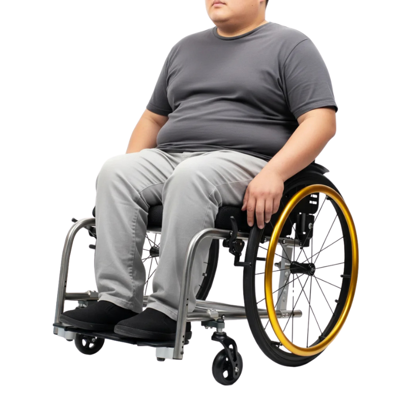 Extra-Large Lightweight Titanium Alloy Foldable Sports Wheelchair