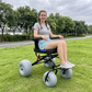 Beach Wheelchair with Flip-Up Armrests, All-Terrain Mobility Chair with Long-Lasting Pneumatic Tires for Caregivers, Sandy Paths