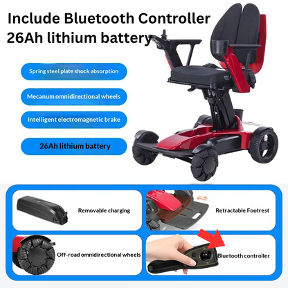 Lightweight Folding Intelligent Electric Wheelchair with Lithium Battery