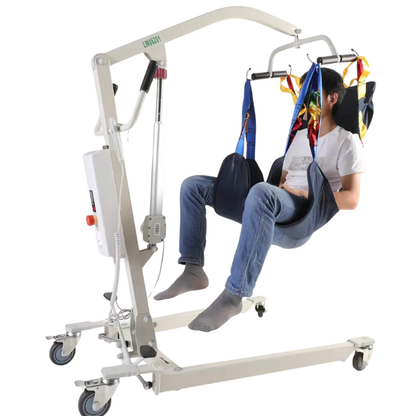 Electric Patient Lift Transfer Chair with Drum Brake - 150kg Capacity
