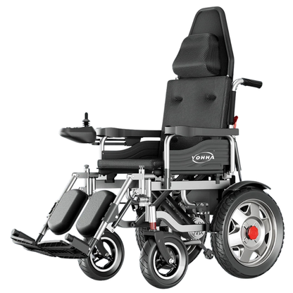 Folding Adjustable Electric Wheelchair with High Back and Steel Frame
