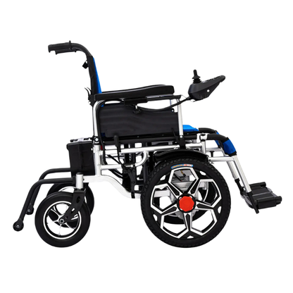 Off-Road Travel 500W Motor Large Front Wheel Power Wheelchair for Disabled and Elderly, Carbon Steel Folding Electric Wheelchair