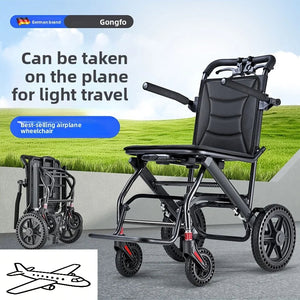 Wheelchair folding light portable travel ultra light simple small trolley disabled the elderly can fly air plane