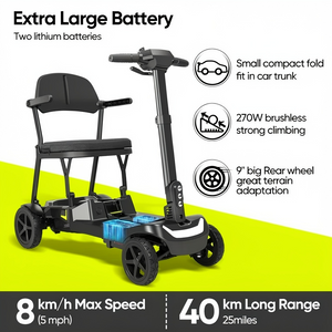 4 Wheel Portable Lightweight Electric Mobility Scooter for Elder Travel All Terrains Ultra Light 16kg Easy Fold Mobility Scooter