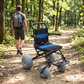 Beach Wheelchair with Flip-Up Armrests, All-Terrain Mobility Chair with Long-Lasting Pneumatic Tires for Caregivers, Sandy Paths