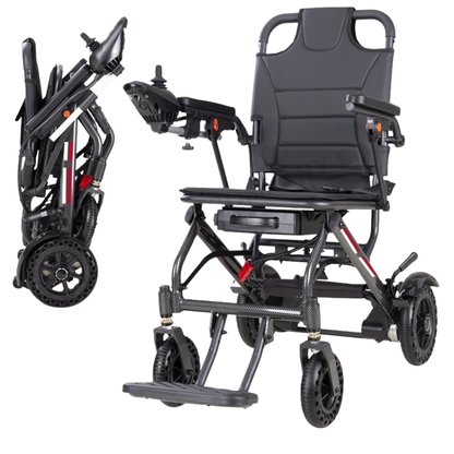 CE Airplane Friendly Foldable Electric Wheelchair Lightest  Travel Power Wheelchair Portable