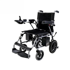 New lightweight electric foldable wheelchair for elderly and disabled users, portable battery-powered wheelchair