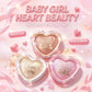 Heart-Shaped Baked Highlighter, Shimmer Face Powder for a Radiant Glow