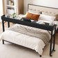 71-Inch Queen/Full Size Overbed Table with Wheels, Mobile Rolling Laptop Computer Desk with Heavy-Duty Metal Frame for Bedroom