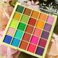 25-Color Eyeshadow Palette with Matte and Glitter Finishes, Waterproof Bright Eye Makeup