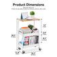 3-Tier Rolling Storage Cart with Wooden Tabletop, Metal Utility Organizer with Lockable Casters for Office, Bedroom & Dorm