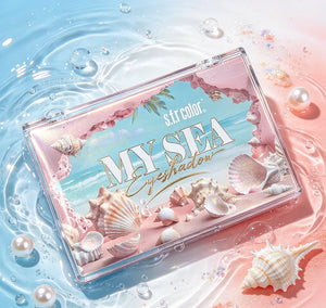 Ocean Seashell-Themed Eyeshadow Palette with Matte, Shimmer and Glitter Shades