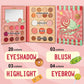 30-Color All-in-One Makeup Palette with Eyeshadow, Blush & Highlighter, Matte, Shimmer & Glitter