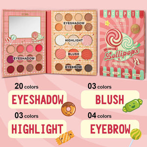 30-Color All-in-One Makeup Palette with Eyeshadow, Blush & Highlighter, Matte, Shimmer & Glitter