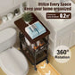 3-Tier Rolling Storage Cart with Wooden Tabletop, Metal Utility Organizer with Lockable Casters for Office, Bedroom & Dorm