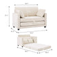 Beige 2-in-1 Loveseat Sleeper Sofa Bed – Pull-Out Fabric Couch with Solid Wood Frame, No Assembly for Small Spaces