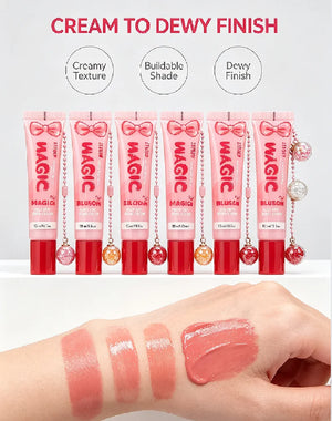 Multi-Use Liquid Blush for Cheeks, Lips and Eyes, Waterproof Natural Finish, Cute Pendant, 6 Shades