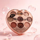 Heart-Shaped 9-Color Makeup Palette, Matte and Shimmer Eyeshadow, Blush and Bronzer, Travel Face Makeup Kit