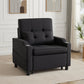 Single Pull-Out Sleeper Chair Sofa Bed – 5-Position Reclining Armchair with Cup Holder, USB Charging Port & Side Pocket