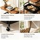 Rolling Side Table with Storage Baskets & Wood Top, 2/3-Tier Utility Cart with Lockable Wheels for Living Room