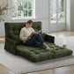 Foldable Floor Sofa Bed – Double-Size 5-Position Adjustable Corduroy Lounge Couch with Side Storage Pocket for Small Spaces