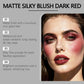 Dark Red Matte Powder Blush, Easy-to-Blend Cheek Color, 3.5g