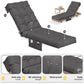 Waterproof Outdoor Chaise Lounge Cushion with Storage Pocket & Ties, Replacement Patio Lounge Chair Pad, Grey, 1-Pack or 2-Pack