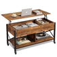 41.3" Lift Top Coffee Table with Hidden Storage, 4 Adjustable Wheels, Engineered Wood Espresso Center Table