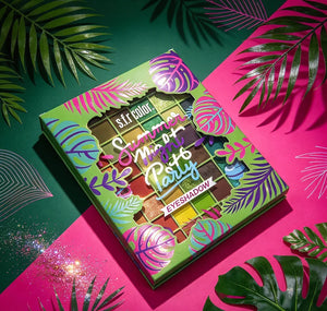 Summer Night Eyeshadow Palette, Bright Tropical Colors, Highly Pigmented Matte & Glitter Eye Makeup