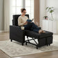 Single Pull-Out Sleeper Chair Sofa Bed – 5-Position Reclining Armchair with Cup Holder, USB Charging Port & Side Pocket