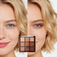 9-Color Chocolate Brown Matte Eyeshadow Palette, Waterproof & Sweatproof, Long-Lasting Pigmented Eye Makeup