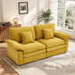 2-Seater Modular Chenille Sofa – Deep Seat Cloud Couch with High-Density Cushioning & 2 Throw Pillows for Living Room & Apartment