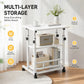 Adjustable Height Side Table with Wheels – 3-Tier Storage Rolling Laptop Cart, Mobile Bedside & Sofa Table for Home Office
