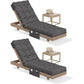 Waterproof Outdoor Chaise Lounge Cushion with Storage Pocket & Ties, Replacement Patio Lounge Chair Pad, Grey, 1-Pack or 2-Pack