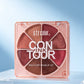 8-Color All-in-One Face and Eyeshadow Palette, Matte and Shimmer Blush, Contour and Bronzer Powder