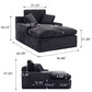 Corduroy Modular L-Shaped Cloud Sectional Sofa with Chaise – Spring Cushion Couch with Removable Washable Cover, No Assembly Required
