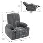 Chenille Swivel Rocker Recliner Chair with Massage & Heat – 8-Point Vibration Manual Recliner with Lumbar Heating & Storage Pockets