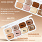 8-Color Shimmer Eyeshadow & Highlighter Palette, Highly Pigmented High-Gloss Finish, Long-Lasting Eye Makeup