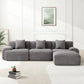 118-Inch Dark Grey Modular Sectional Sofa – Oversized Corduroy Deep Seat Couch with Wide Armrests & Throw Pillows