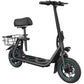 450W Electric Scooter with Seat for Adults, 15-Mile Range, 16 MPH, 12" Tires, Rear Basket, Adjustable Seat, UL2272 Certified