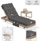 Waterproof Outdoor Chaise Lounge Cushion with Storage Pocket & Ties, Replacement Patio Lounge Chair Pad, Grey, 1-Pack or 2-Pack