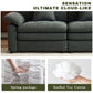 2-Seater Modular Chenille Sofa – Deep Seat Cloud Couch with High-Density Cushioning & 2 Throw Pillows for Living Room & Apartment