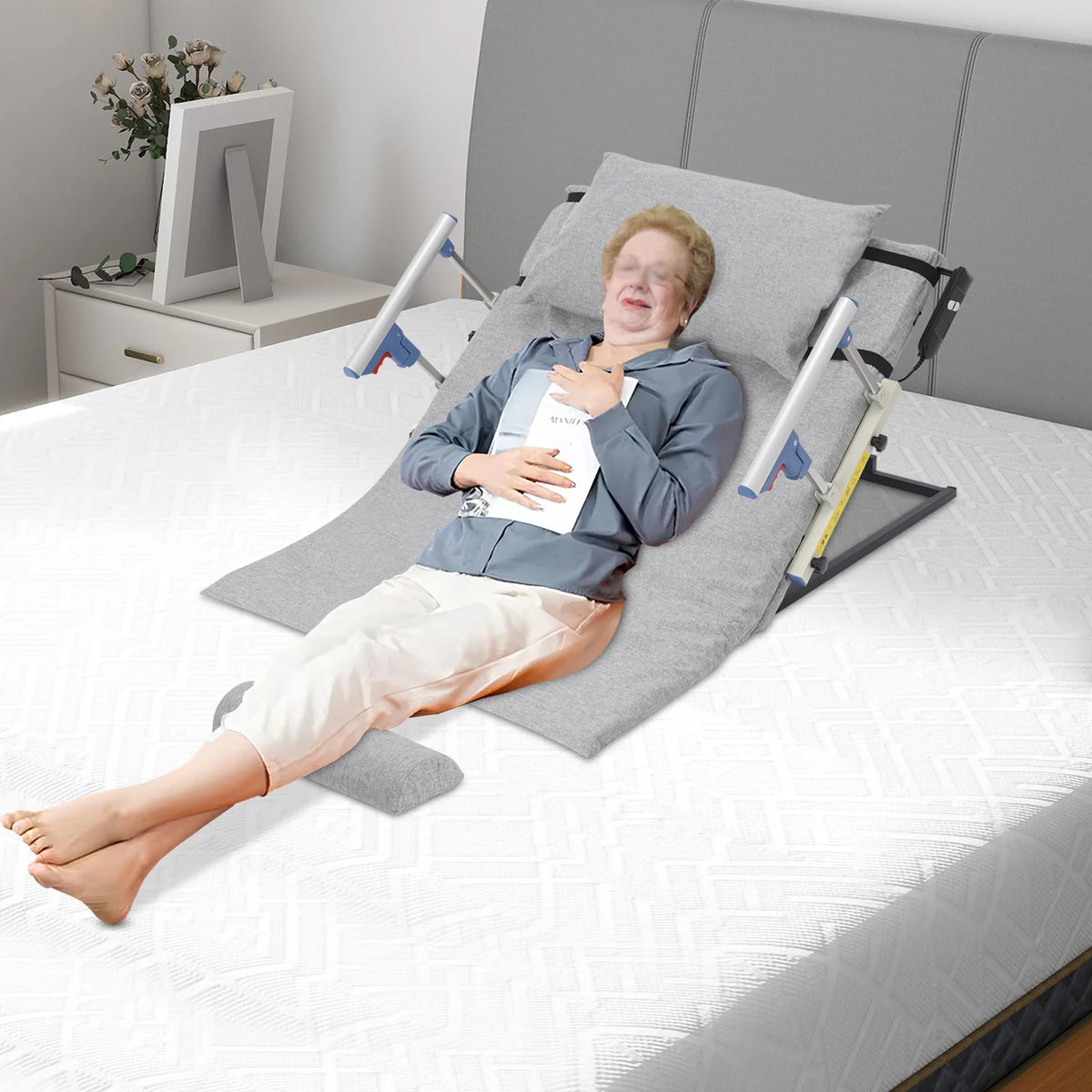 Electric Bed Backrest Lift 2°–70° Adjustable Sit-Up Assist, 330 lb Capacity Bed Riser for Seniors & Home Care