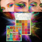 25-Color Eyeshadow Palette with Matte and Glitter Finishes, Waterproof Bright Eye Makeup