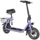 450W Electric Scooter with Seat for Adults, 15-Mile Range, 16 MPH, 12" Tires, Rear Basket, Adjustable Seat, UL2272 Certified